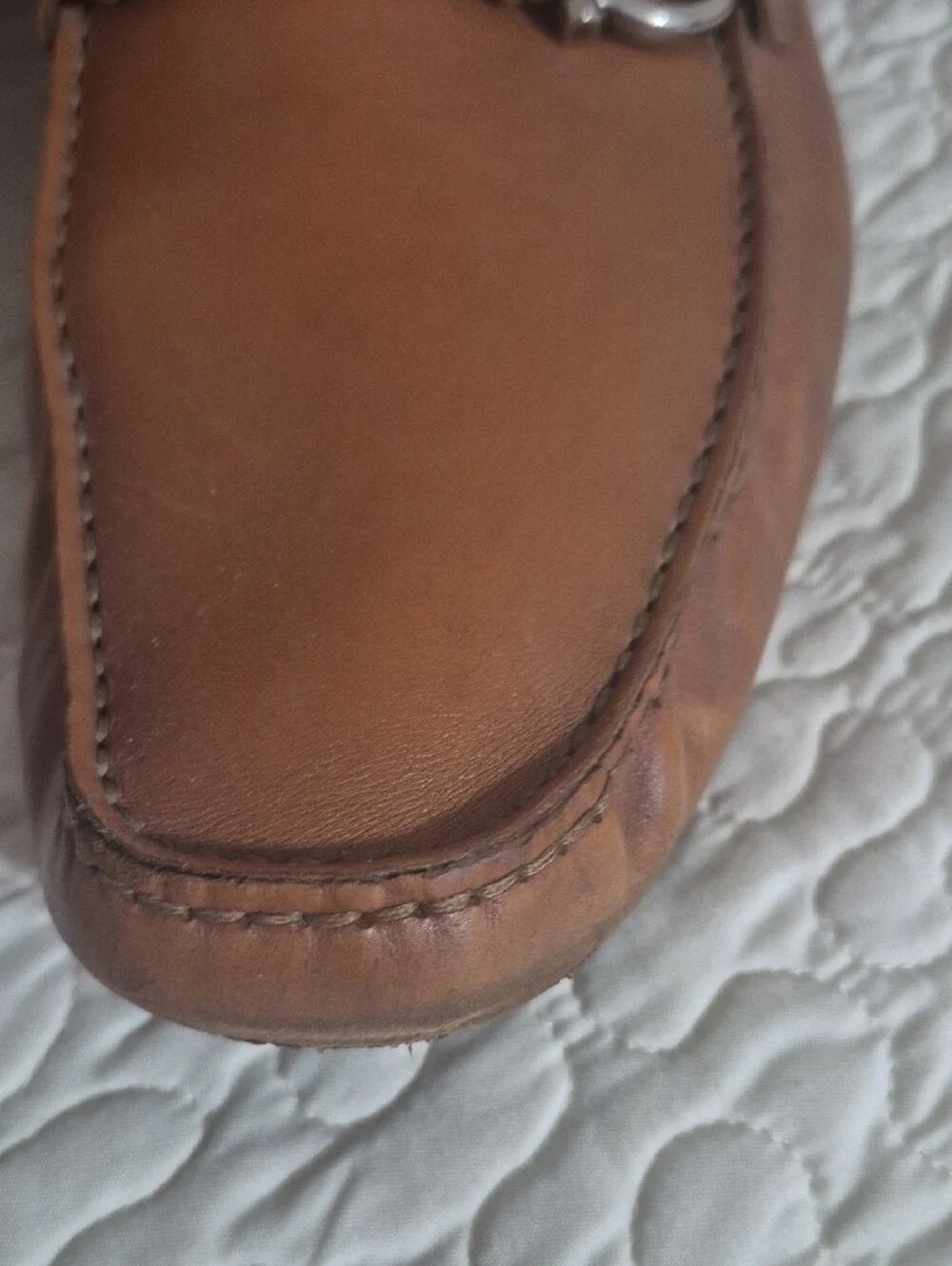 Salvatore Ferragamo Tan Leather Bit-Trim Loafers Size 11.